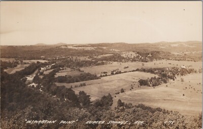 RPPC Postcard Arkansas AR Eureka Springs Inspiration Point Bird's Eye View