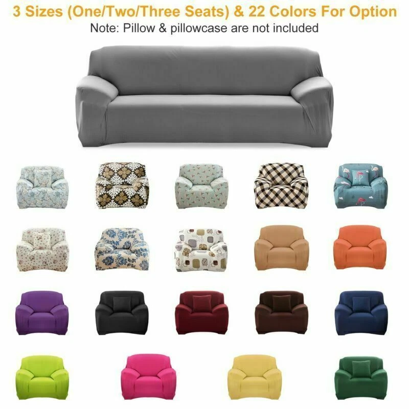 1/2/3 Seater Stretch Chair Cover Sofa Covers Elastic Protector Cover Soft Pads - Image 2 of 4