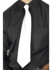Image of Mens 20s 1920s 20's Gangster Fancy Dress Tie Neck Tie White New