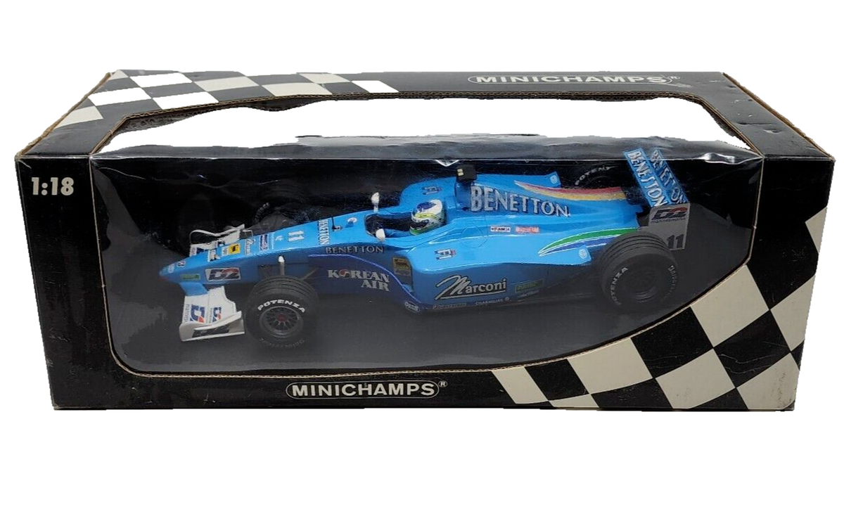 Miniature F1 Minichamps 1/18 – Benetton B200 2000 Fisichella Playlife – Bleue