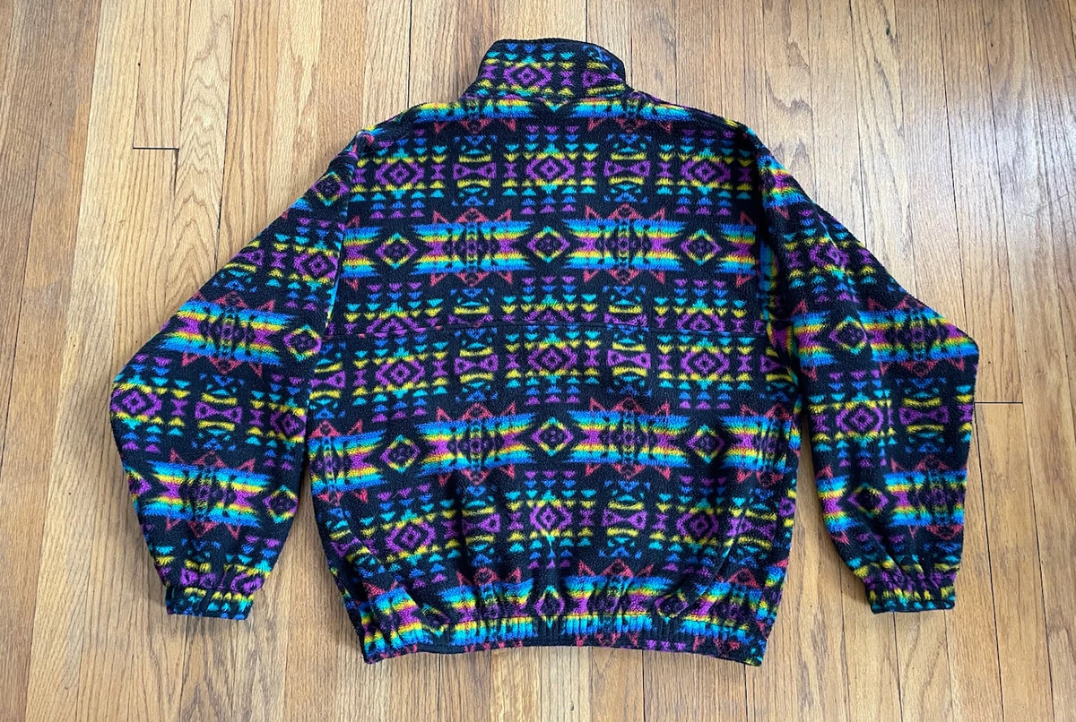 Vintage 90 s North Country Eaton Pullover Aztec Fleece Mens XL USA Rare