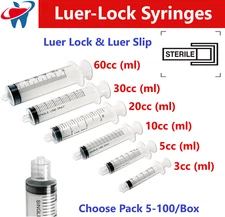 1ml / 1cc Syringe (No Needle) 3cc, 5cc, 6cc, 10cc, 20cc, 30, cc, 60cc, 5-100/Bx