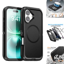 Case For iPhone 16 Pro Max/16 Plus/16 Military Shockproof MagSafe Magnetic Cover