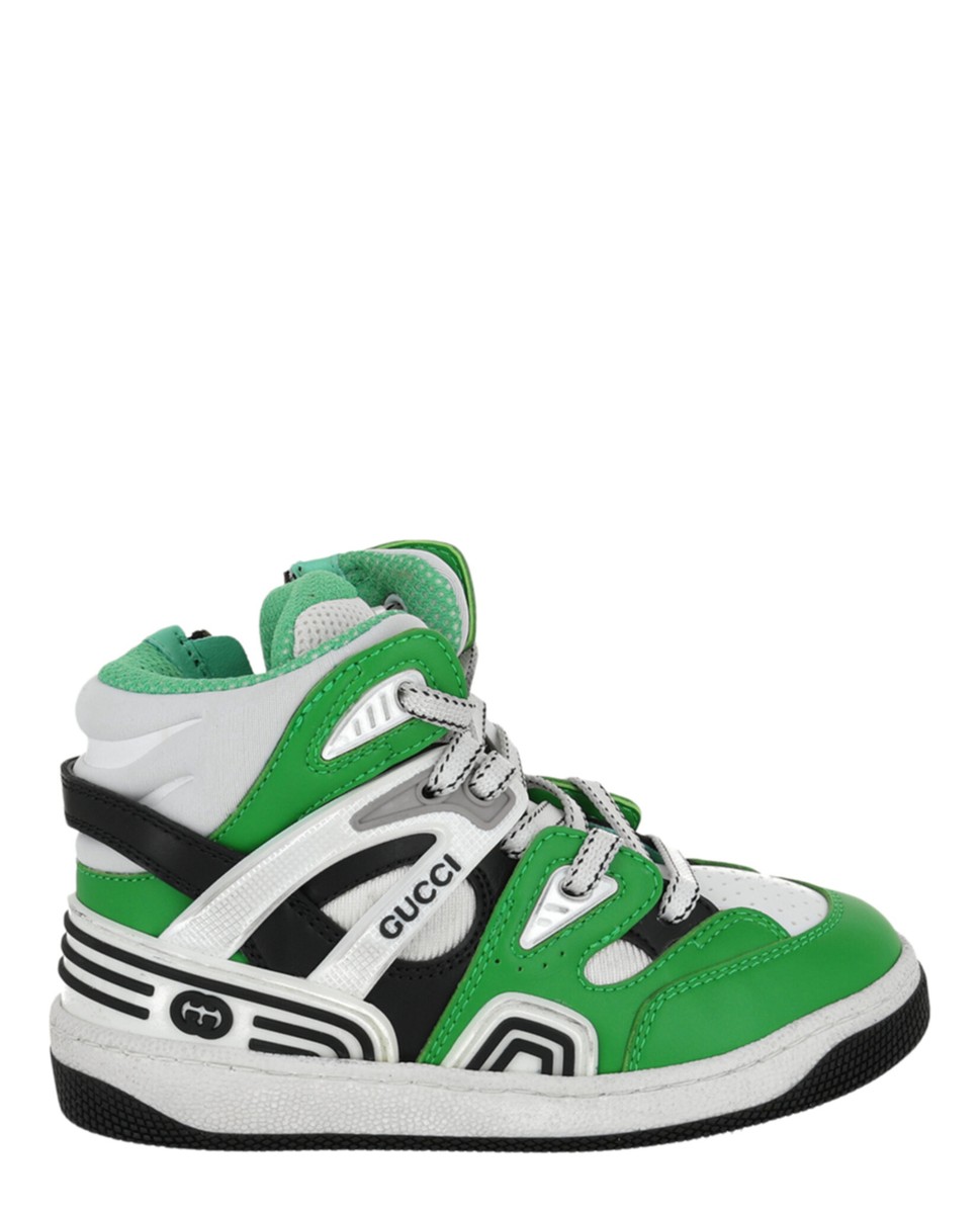 Gucci Unisex-Child Basket Leather High-Top Sneakers | eBay