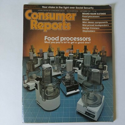 #ad September 1981 Consumer Reports Magazine Vol. 46 No. 9 Vintage Product Reviews $10.00