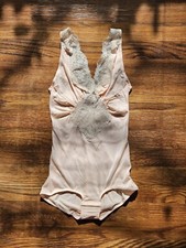 Vintage 1970s Olga Bodysilk Peachy Pink Bodysuit