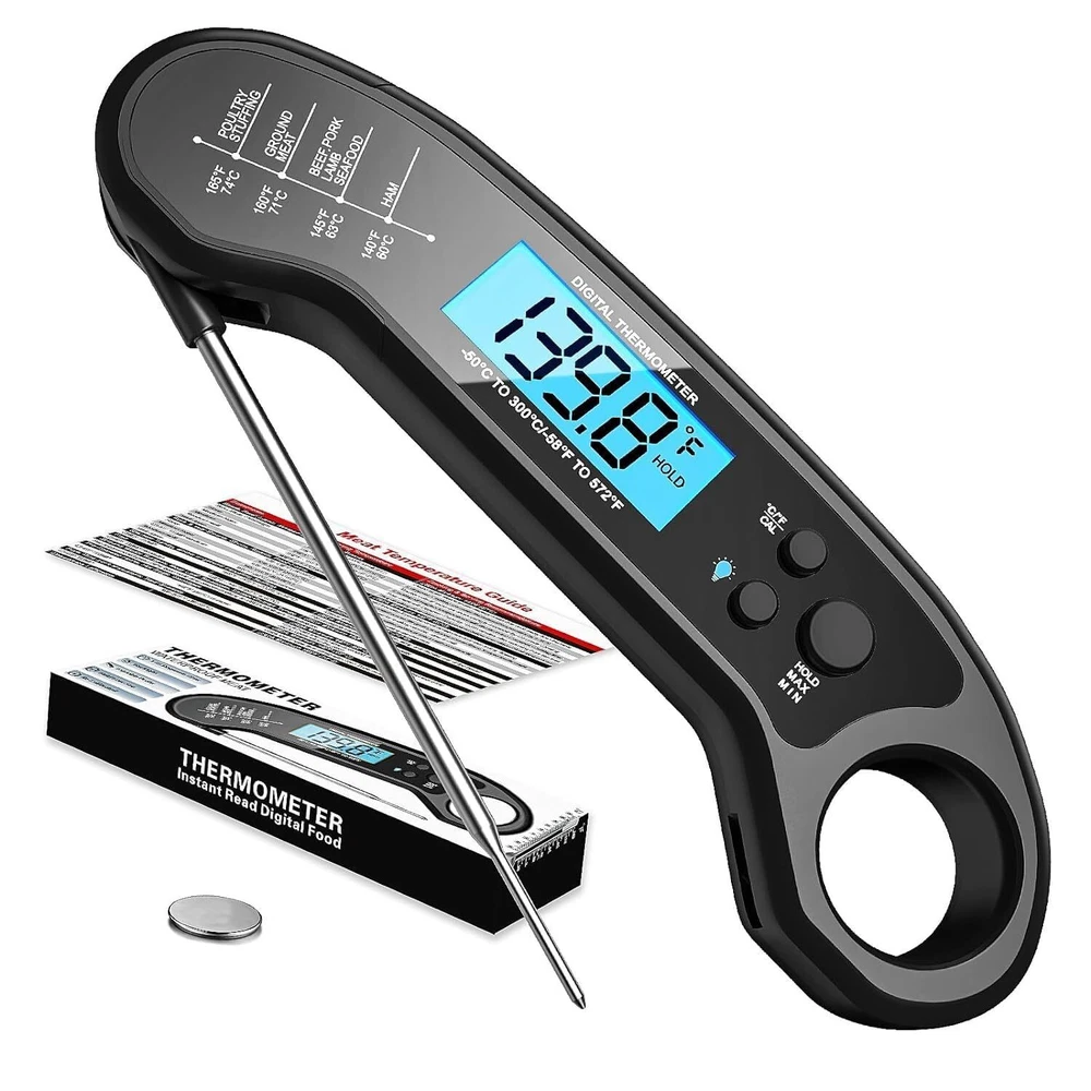 Meat Thermometer Digital, Instant Read Meat Thermometer for Grill and Cooking...