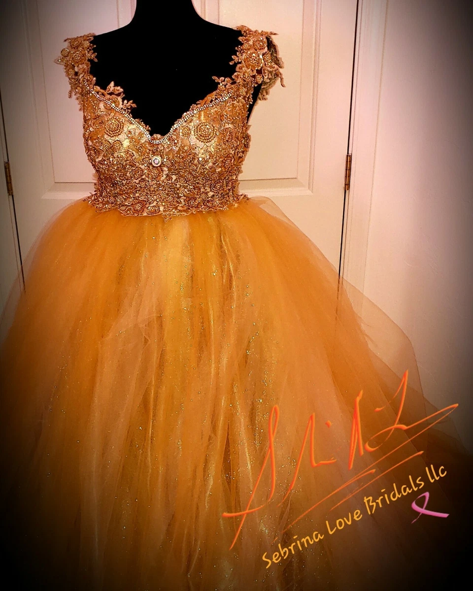 Crystal/Diamante Gold Tulle Wedding Dresses for sale | eBay Crystal/Diamante Gold Tulle Wedding Dresses for sale | eBay