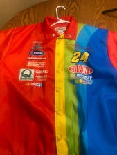 Vtg Men s Red NASCAR 90s Jeff Gordan 24 Dupont Jacket Competitors View Sz Large