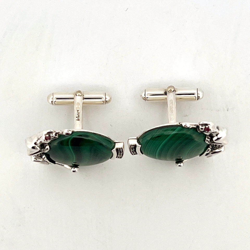 Пантера запонки ар-деко стиль 925 пробы английский клейма комплект с - Изображение 2 из 4