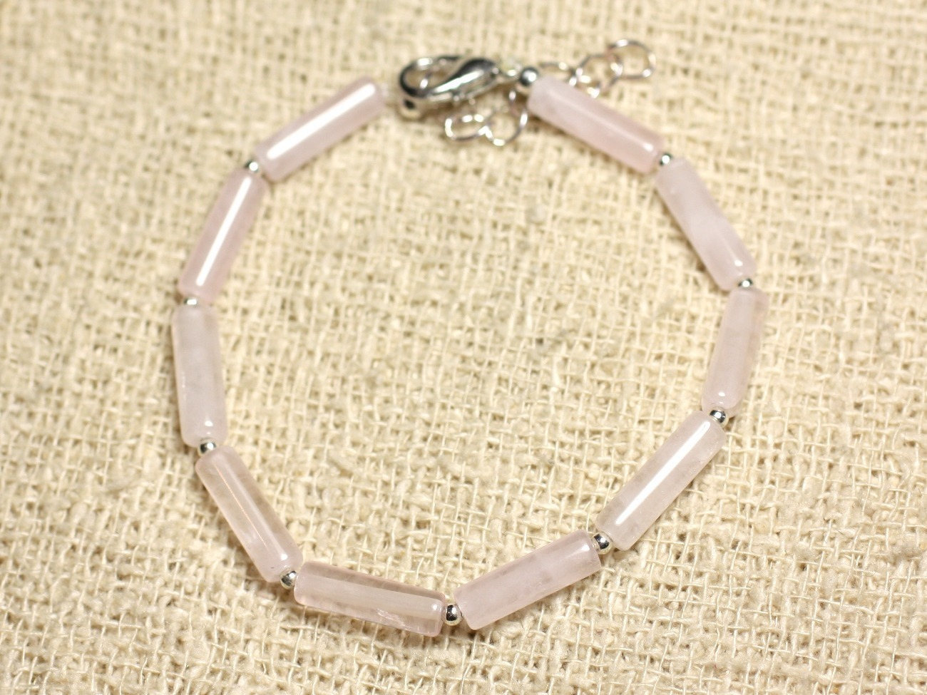 Bracelet Argent 925 et Quartz Rose pour illuminer vos tenues bohèmes chic