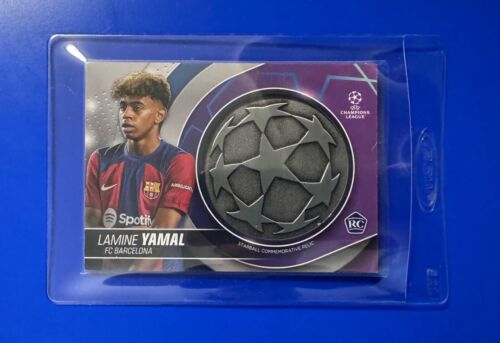 2024 Topps UEFA Club Comp #SCLY LAMINE YAMAL RC Starball Relic Card FC Barcelona - Picture 1 of 2