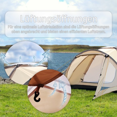 Kuppelzelt Iglu Zelt Camping Festival Trekking Strand 3 Personen Wandern Outdoor - Bild 4 von 9