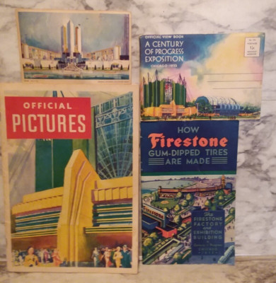 1933 Chicago World's Fair Century Progress Souvenir LOT - Postcards, Booklets
