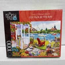 The Peony Tree 1000 Pc Puzzle Cottage By The Bay 19”x26” New Sealed Cottagecore