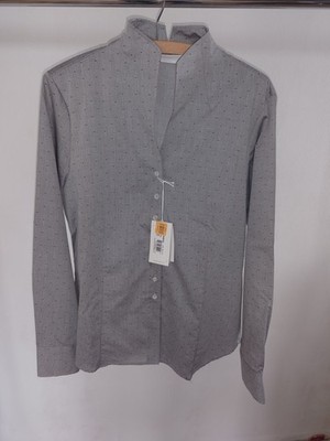 Eterna Damen Bluse Langarm Stehkragen Größe 40 Grau Neu mit Etikett 