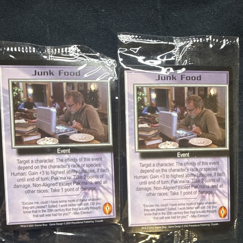 Precedence Babylon 5 CCG Crusade Sealed Pack Lot - 2 Packs “Junk Food” New