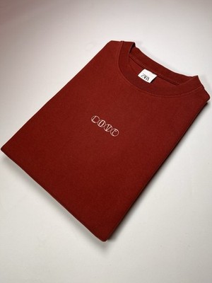 Zara Love Rusty Burgundy T-Shirt Beige Print Baumwolle Tee Top Herren M [616]