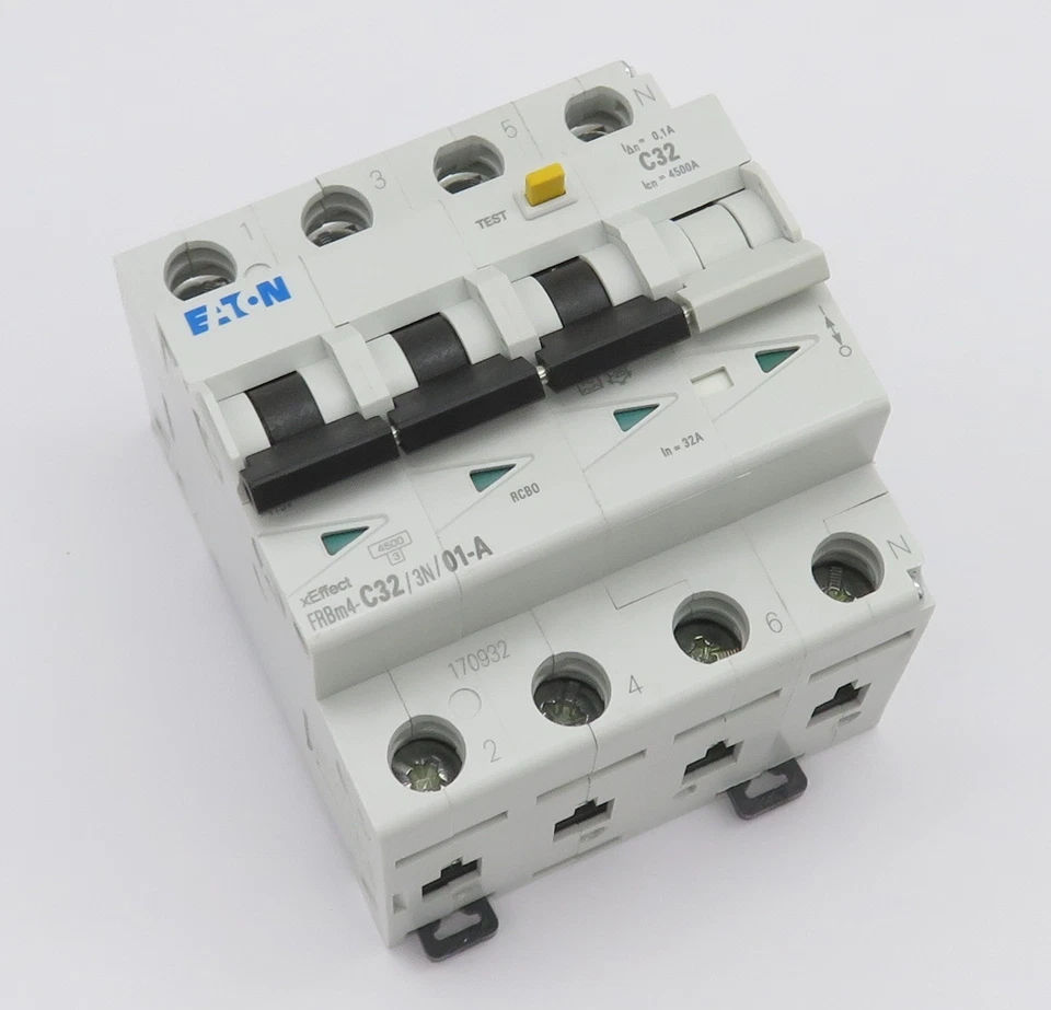EATON FRBM4-C32/3N/01-A Kombischalter Typ A FI/LS-Schalter C32 32A 100mA 3p+N - Bild 2 von 4