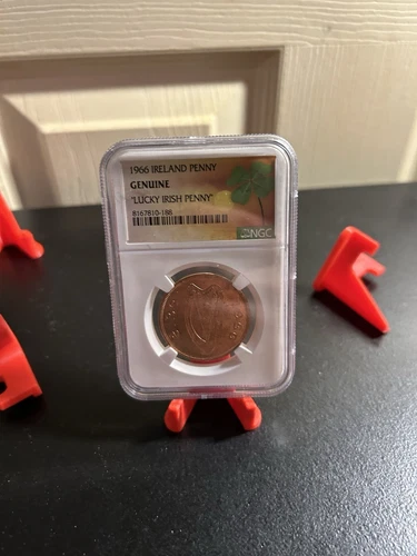 🍀”Lucky Irish Penny” - NGC - 1966 - Ireland 1p - Uncirculated - St. Patrick’s