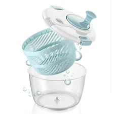 Clean Eating Small Salad Spinner Vegetable Leaf Dryer Drainer Colander Bowl 5L