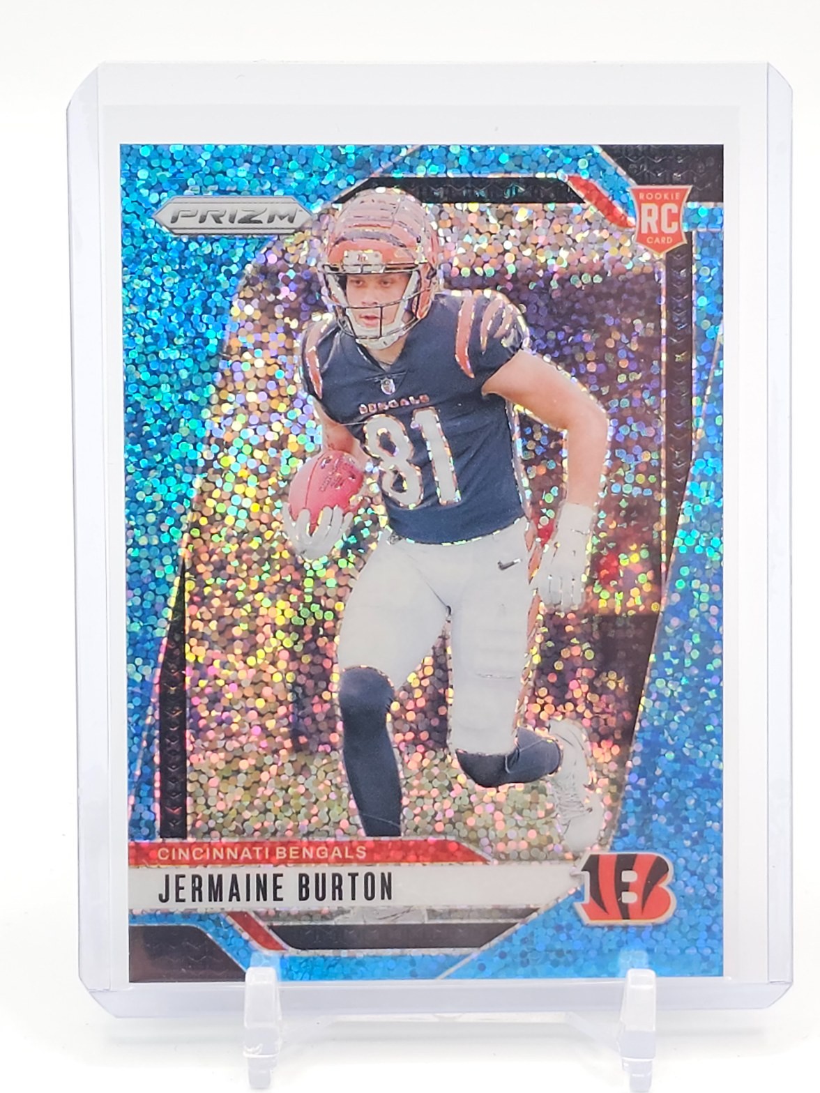 Jermaine Burton Panini Prizm #350 Blue Sparkle