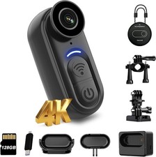 4K Mini Body Camera 128GB Wearable POV Action Cam w/ Case Mounts New