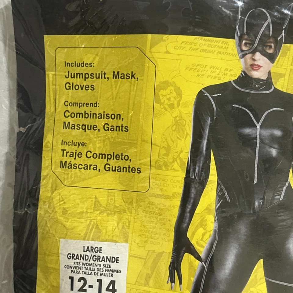 Batman Returns (1997) Catwoman Women's Costume with Mask SIZE LARGE 12-14 - Image 2 of 4