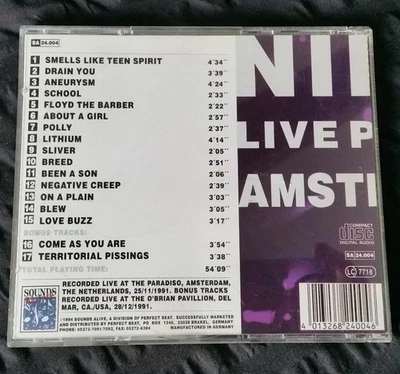 NIRVANA - On Stage in Amsterdam 1991 +Bonustracks. INCLUDE TRACKING NUMBER - Bild 1 von 2