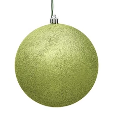 Vickerman N591273DG 4.75 in. Lime Glitter Drilled Christmas Ornament Ball - 4...