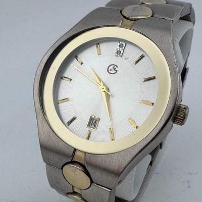 Vintage George Quartz Watch Men 30m Dual Tone Date Japan Analog New Battery 7''