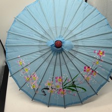 Paper parasol Umbrella lot Blue Green Floral Cherry Blossom Bamboo SEE NOTE