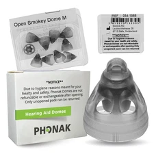 Phonak Open Smokey Dome Medium (0.31 inch=8mm) 10 Domes, Genuine OEM Switzerland