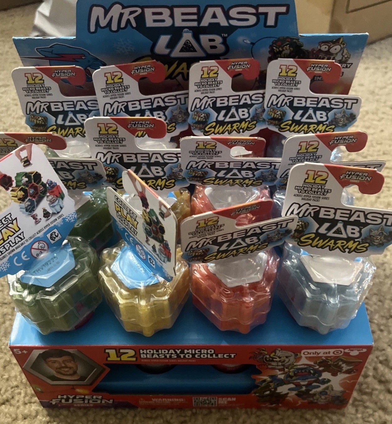 Case Of 12 Hyper Fusion HOLIDAY Micro Beast MYSTERY SWARMS Mr. Beast Tubes Rare!