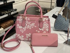 Michael Kors Marilyn Medium Printed Signature Logo Satchel bag and wallet NWT