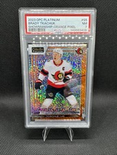 PSA 2023-24 O-Pee-Chee Platinum Showmanship Orange Pixels Brady Tkachuk 15/15