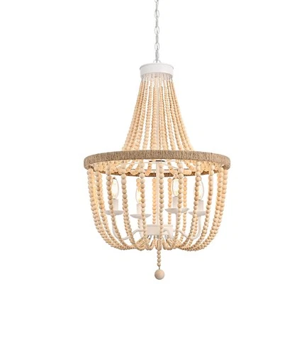 Living District Jolie 20" Beaded Pendant in Beige - Picture 3 of 8
