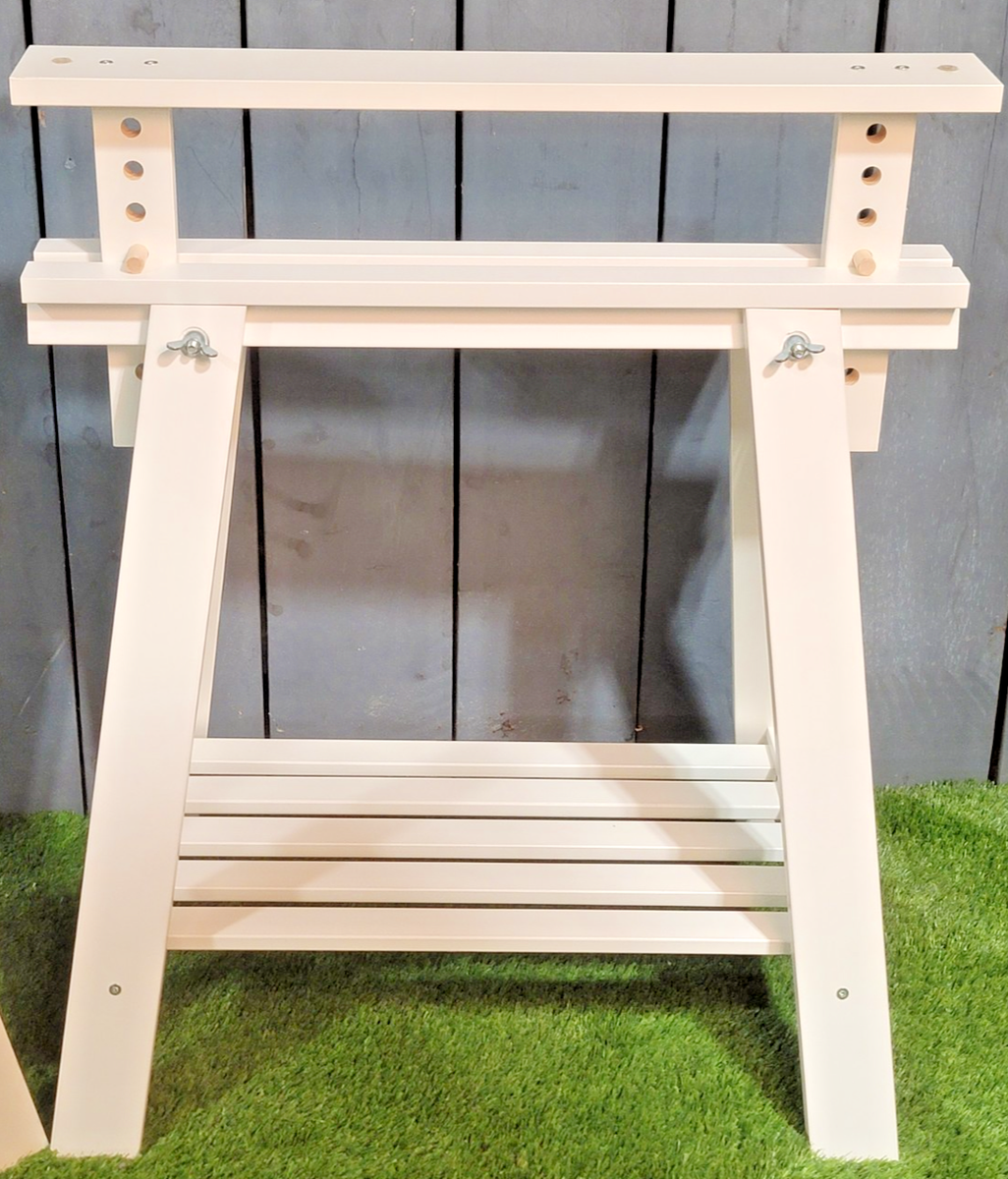 IKEA 801.500.95 Finnvard Adjustable Trestle with Shelf - White for