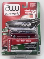Auto World Vintage Muscle 1962 Chevy Impala Ss Convertible Ultra Red Chase