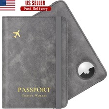 AirTag Passport Holder RFID Blocking Travel Wallet Slim Durable PU Leather New