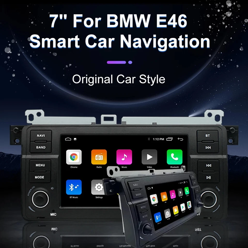 For BMW E46 M3 318 320 325 330 335 Car Radio Multimedia GPS Navigation Screen 4G - Image 3 of 4