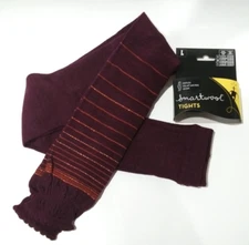 Smartwool Horizon Line Footless Tights Aubergine Heather Maroon Pink Large - New