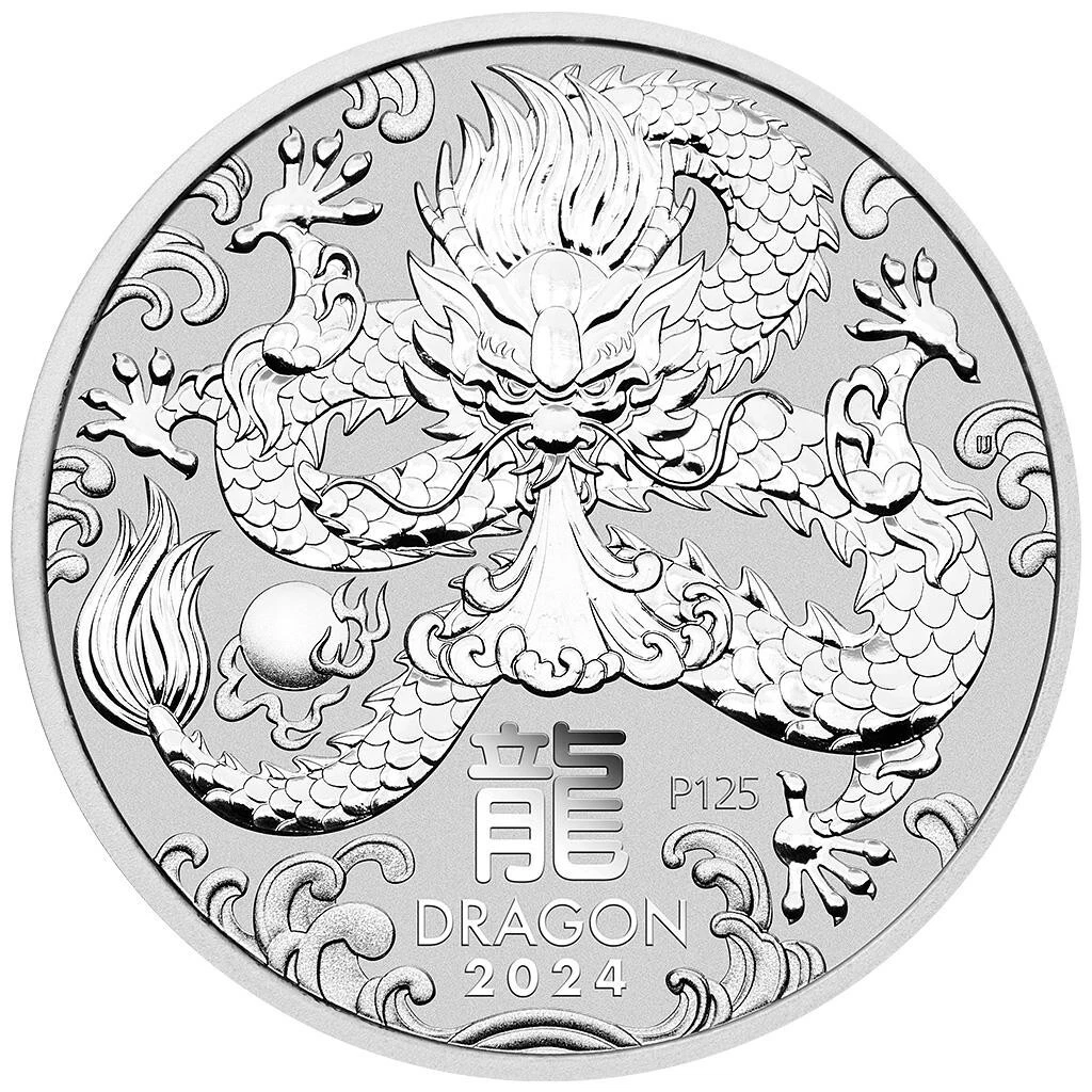 Silbermünze 1kg Jahr des Drachen Lunar III. (5.) 2024 - Australien - ST