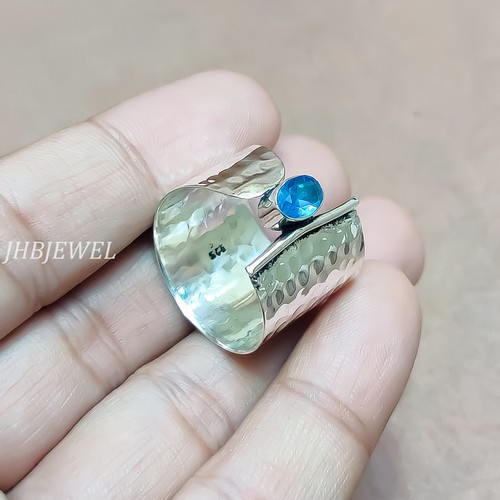 London Blue Topaz Gemstone 925 Sterling Silver Handmade Ring Stylish ...