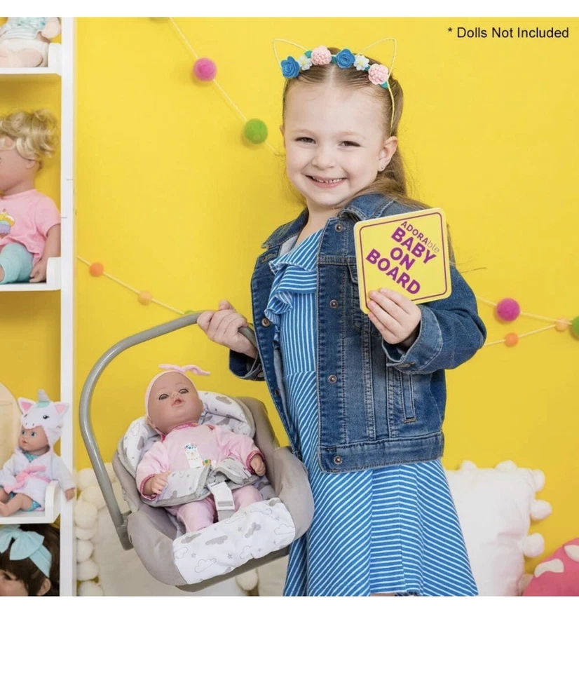 ADORA Baby Doll Car Seat - Twinkle Stars Carrier Fits Dolls Up to 20” Dolls -New - Image 3 of 4