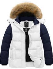 Women's Plus Size Jackets Winter Insulated Puffer Coat Parka With Faux Fur Ho...