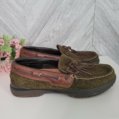 ACORN Comfort on Earth Men's Leather Moc Loafer Boat Deck Suede Shoes sz 11M | eBay
