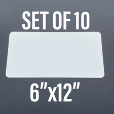 6"x12" GLOSS WHITE ALUMINUM LICENSE PLATE SUBLIMATION BLANKS - NO HOLES - 10pcs