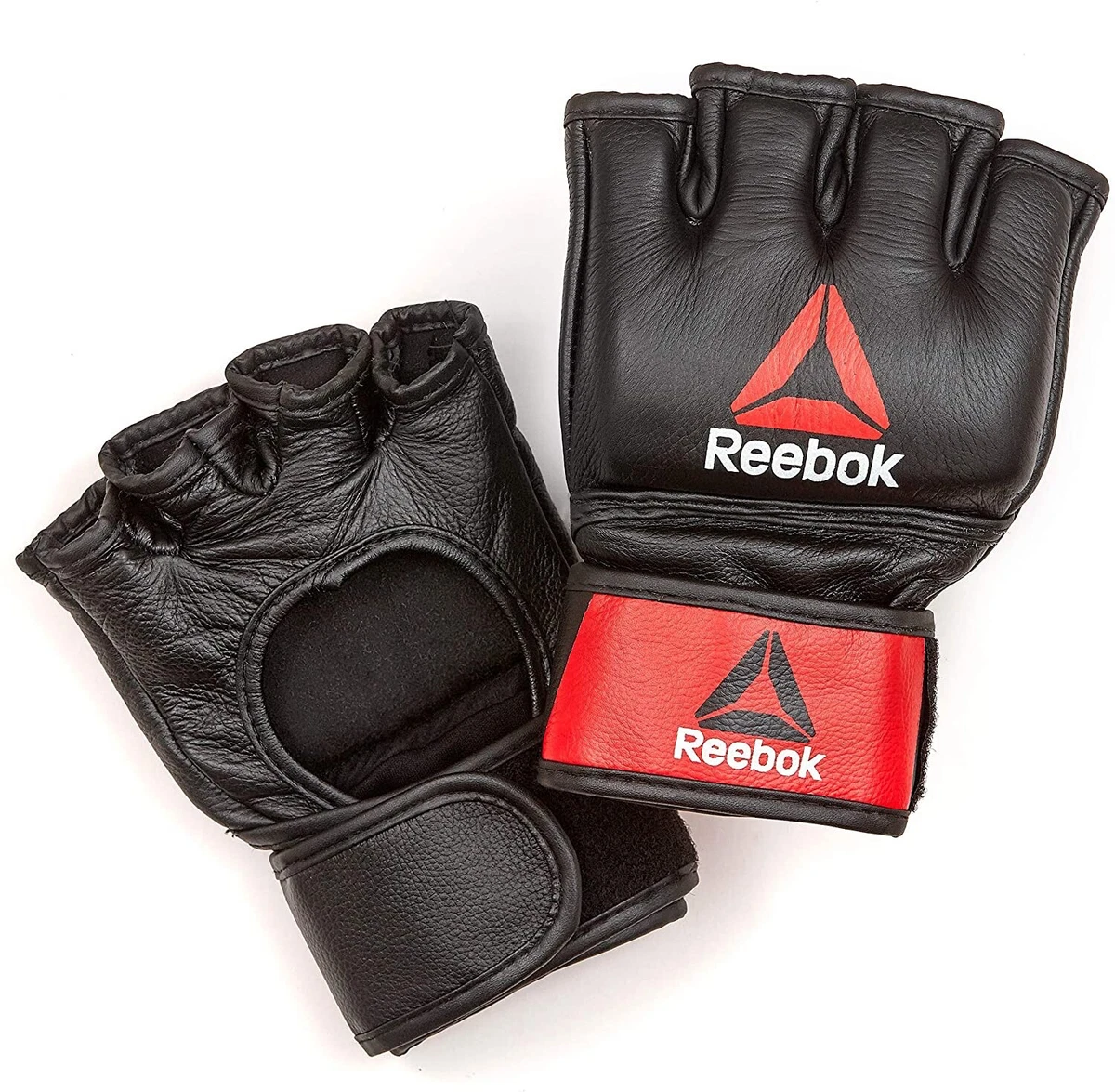 REEBOK Combat Leather MMA Gloves Black Red SIZE XL eBay