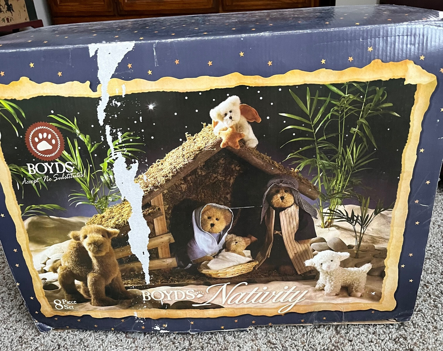 Boyds Bear Plush Nativity complete and 3 piece plush bears all in boxes